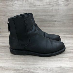 Dr. Martens Ankle Boots Women's 8 Black Leather Zip Chelsea Booties